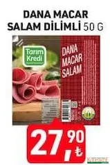 TARIM KREDİ DANA MACAR SALAM DİLİMLİ 50 G fiyat ve kampanya bilgisi